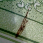 The largest Drop which splashed below the chair of a choir member